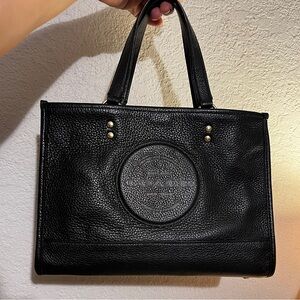 Coach Dempsey Black Pebbled Leather Tote with Center Patch